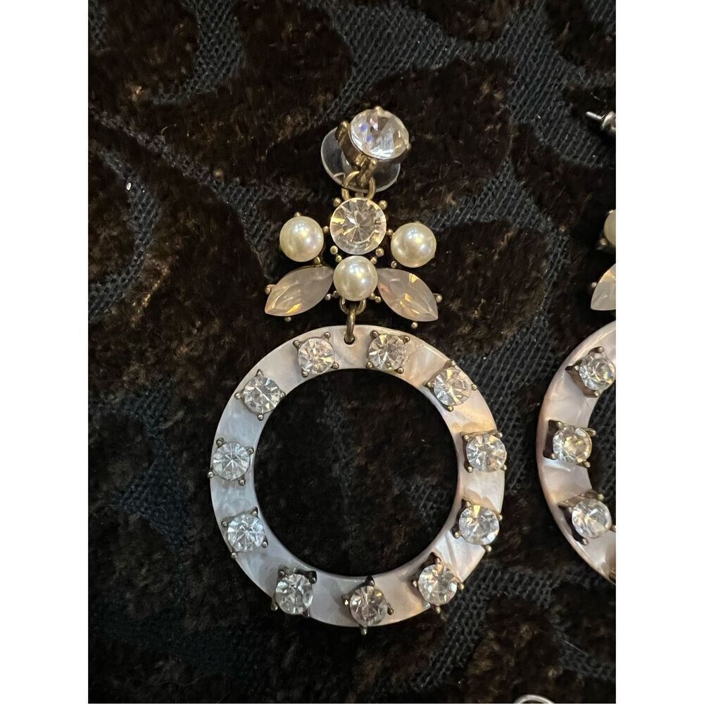 Earring set of Two Rhinestone Dangle Earring Lot - Picture 2 of 4